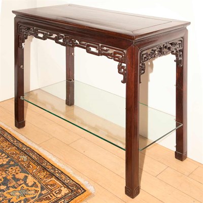 Lot 523 - Chinese Hardwood Console Height 34 inches,...