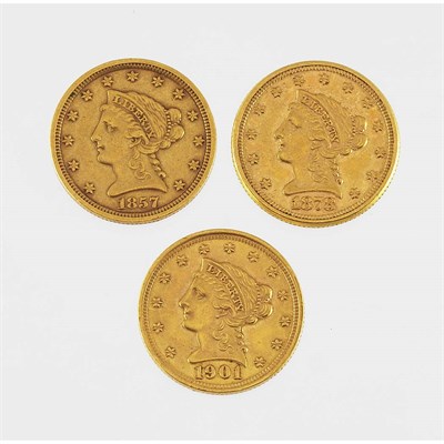Lot 194 - United States, Three $2 1/2 Liberty Gold Coins
