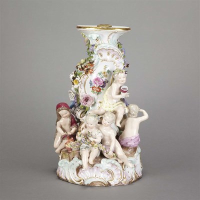 Lot 173 - Meissen Porcelain Figural Centerpiece Base...