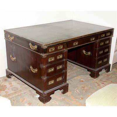 Lot 516 - George III Style Mahogany Campaign Desk Height...