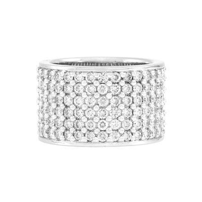 Lot 46 - Wide White Gold and Diamond Band Ring, Garrard