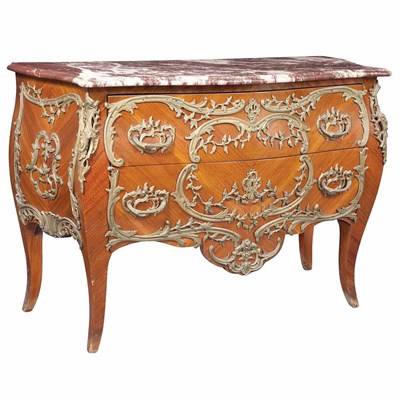 Lot 591 - Louis XV Style Metal Mounted Walnut Commode...