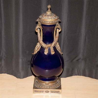 Lot 203 - Pair of Sevres Style Bronze Mounted Ceramic...