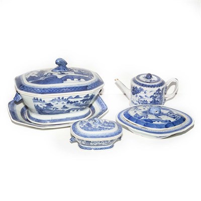 Lot 185 - Group of Canton Blue and White Porcelain...
