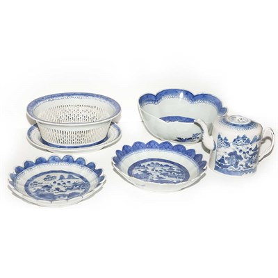 Lot 217 - Group of Canton Blue and White Porcelain...