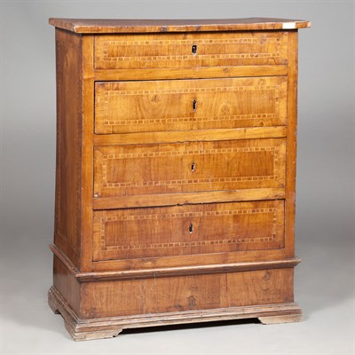 Lot 368 - Italian Neoclassical Style Inlaid Walnut Chest...