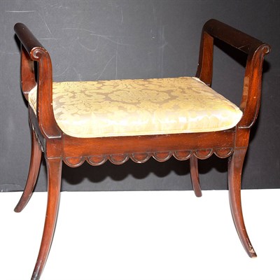Lot 204 - Regency Style Mahogany Bench Height 24 inches,...