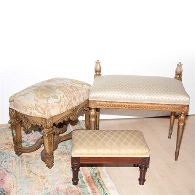 Lot 224 - Group of Three French Style Stools Height 18...