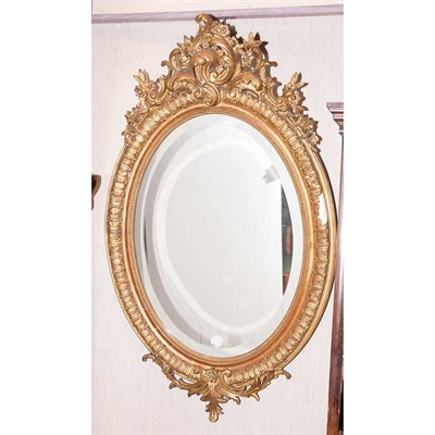 Lot 238 - Louis XV Style Gilt-Wood Mirror Height 46 1/2...