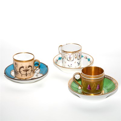 Lot 226 - Group of Eight Continental Porcelain Cups and...