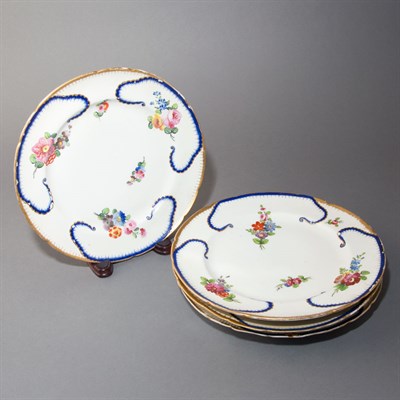 Lot 319 - Set of Four French Porcelain Plates 19th...