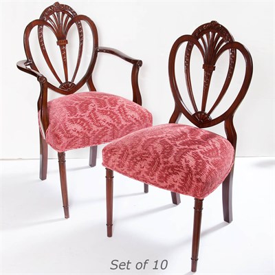 Lot 576 - Set of Ten George III Mahogany Dining Chairs...