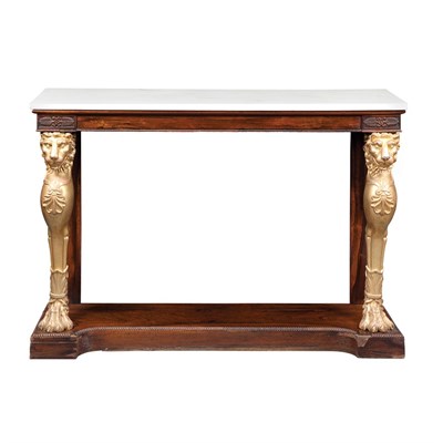 Lot 429 - Regency Parcel Gilt Rosewood Console Circa...