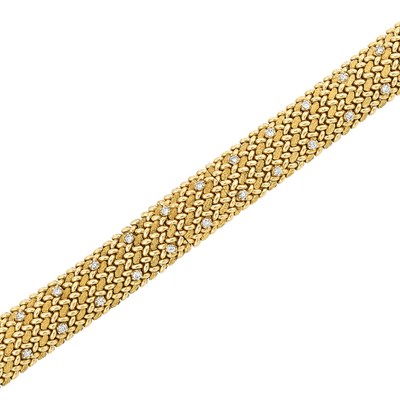 Lot 16 - Gold and Diamond Bracelet-Watch
