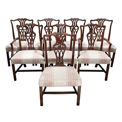 Lot 337 - Set of Eight George III Style Mahogany Dining...