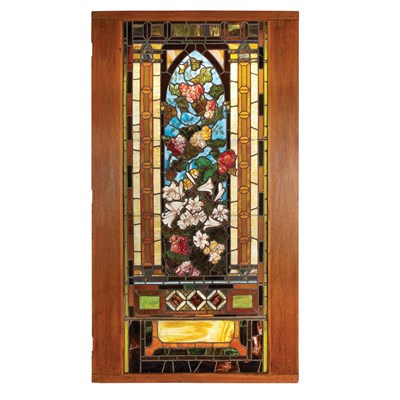 Lot 487 - American Leaded Glass Window First quarter of...