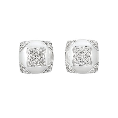 Lot 48 - Pair of White Gold and Diamond Earclips, Bulgari