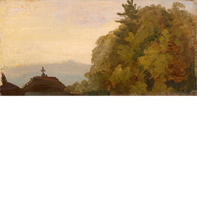 Lot 14 - Thomas Cole American, 1801-1848 Cross on a...