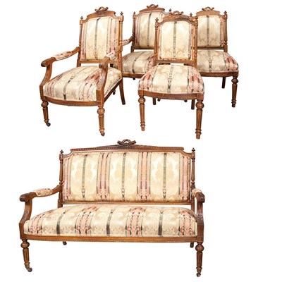 Lot 549 - Louis XVI Style Carved and Parcel Painted...