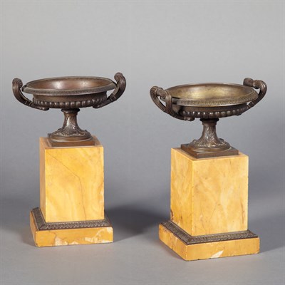 Lot 532 - Pair of Neoclassical Style Bronze and Marble...