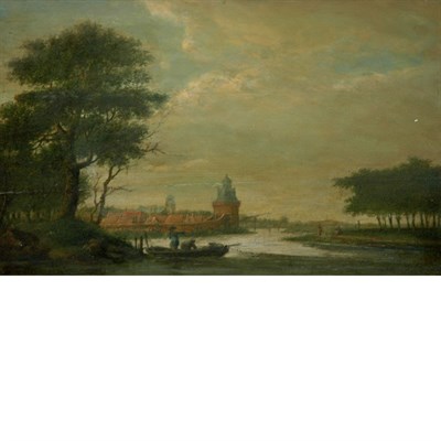 Lot 15 - Dutch School 17th Century A Fortified Town on...