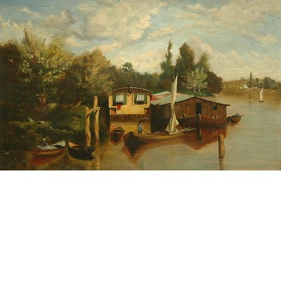 Lot 32 - French School 19th/20th Century Along a River...