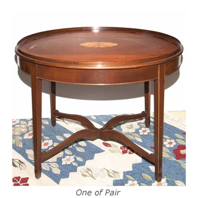 Lot 142 - Pair of George III Style Inlaid Mahogany Side...
