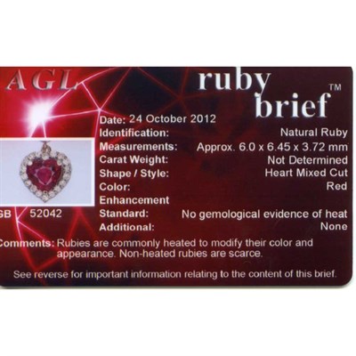 Lot 229 - Pair of Ruby, Pink Diamond and Diamond Pendant-Earrings
