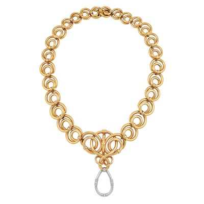 Lot 83 - Two-Color Gold and Diamond Necklace