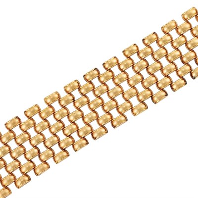 Lot 394 - Retro Wide Gold Bracelet