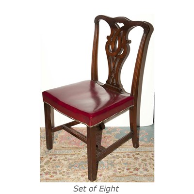 Lot 316 - Set of Eight Georgian Style Mahogany Dining...