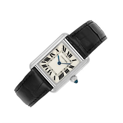 Lot 234 - Lady's White Gold 'Tank' Wristwatch, Cartier