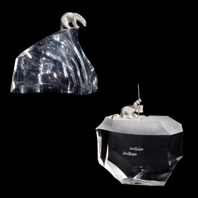 Lot 178 - Steuben Glass and Sterling Silver Sculpture...