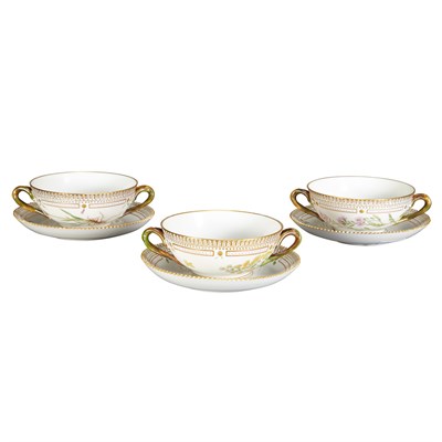 Lot 243 - Set of Nine Royal Copenhagen Flora Danica...