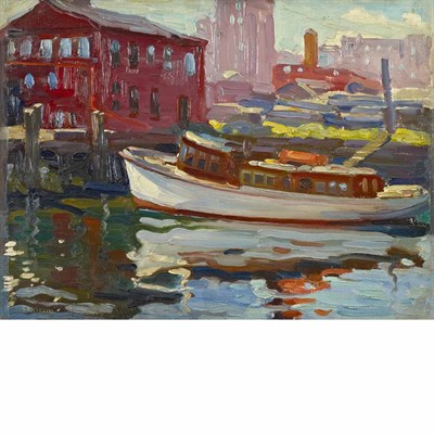 Lot 53 - Charles Salis Kaelin American, 1858-1929 Dock...