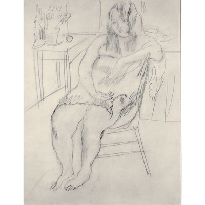 Lot 82 - Jules Pascin French, 1885-1930 Girl in Boudoir...