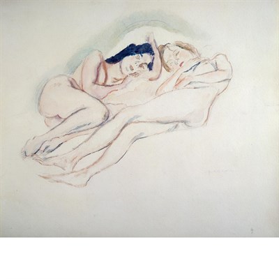 Lot 80 - Jules Pascin French, 1885-1930 Les Amoureux...
