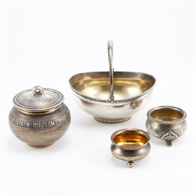 Lot 315 - Group of Four Russian Silver Articles 19th...