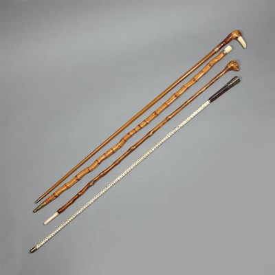 Lot 322 - Group of Seventeen Ivory Handled Canes Late...