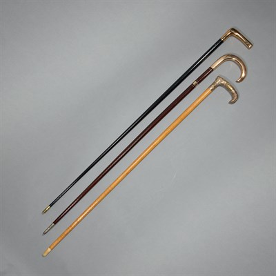 Lot 313 - Two Gold Handled Canes First half of the 20th...