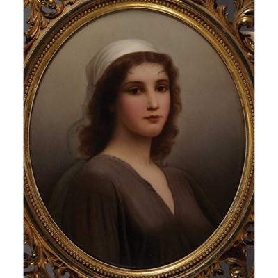 Lot 348 - Framed KPM Painted Porcelain Plaque of Ruth...