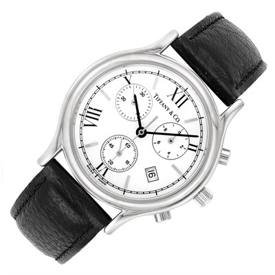 Lot 174 - Stainless Steel Chronograph Wristwatch, Tiffany & Co.