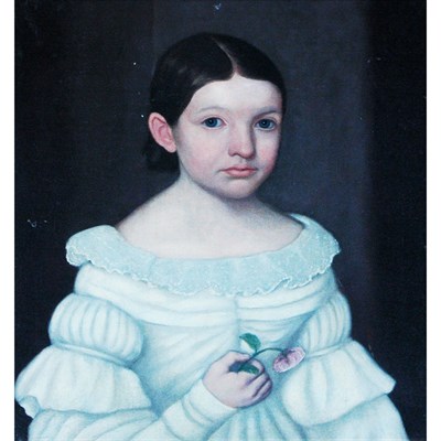 Lot 1 - American School 19th Century Young Girl with a...