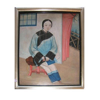 Lot 235 - Chinese School Oil on Canvas Painting of a...