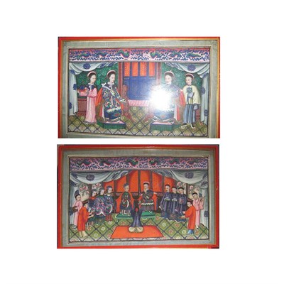 Lot 428 - Two Framed Chinese Pith Paintings Height 9...