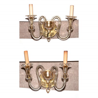 Lot 426 - Pair of Murano Glass Two-Light Sconces Height...