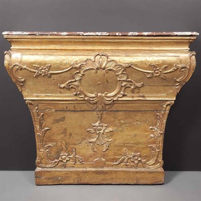 Lot 395 - Continental Gilt-Wood Console The rouge marble...