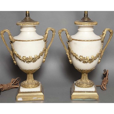 Lot 496 - Pair of Neoclassical Style Gilt-Bronze Mounted...
