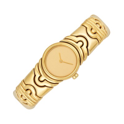 Lot 27 - Gold 'Parentesi' Bangle-Watch, Bulgari