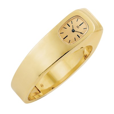Lot 325 - Gold Watch-Bangle Bracelet, Uti, France